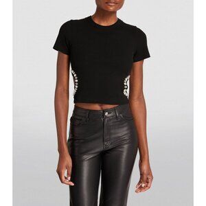 SANDRO Rhinestone-Embellished T-Shirt Size 1/ S